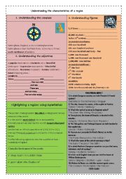 English Worksheet: describing aregion