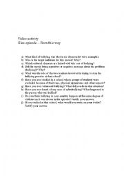 English Worksheet: Video activity (Glee episode- Born this way)