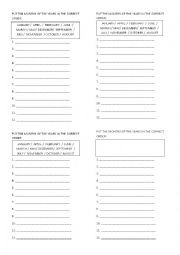 English Worksheet: Months of the year