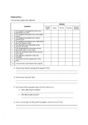 English Worksheet: Student survey on the effectiveness of class
