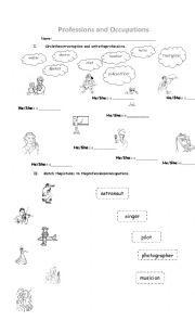 English Worksheet: Professions and Occupations
