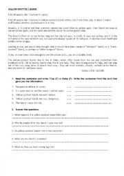 English Worksheet: Yellow Spotted Lizards