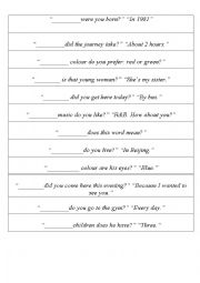 English Worksheet: question words 