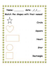 English Worksheet: Match the shapes