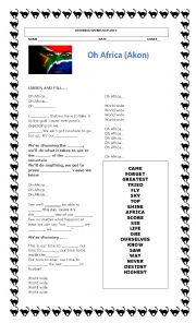 English Worksheet: oh Africa ( Akon)