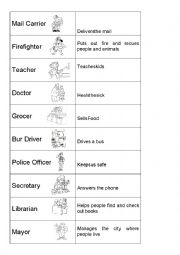 Jobs and Definitions Memory Game