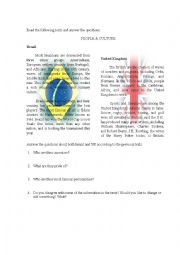 English Worksheet: Reading - Brasil &UK