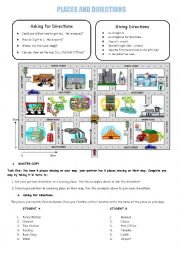 English Worksheet: Asking for and Giving Directions
