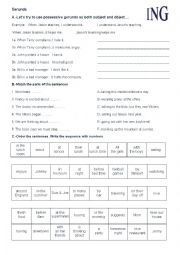 English Worksheet: Gerund