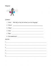 English Worksheet: WH Questions in Past Tense