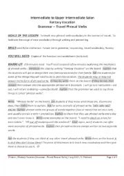 English Worksheet: FANTASY VACATION - PHRASAL VERBS