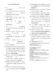 English Worksheet: BLOCKBUSTERS GAME