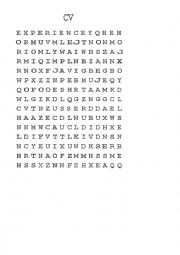 English Worksheet: Word search parts of a CV
