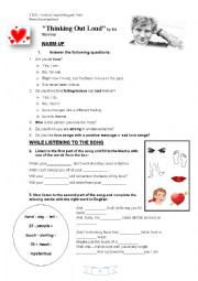 English Worksheet: SONG: 