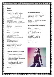 English Worksheet: Ellie Goulding - Burn