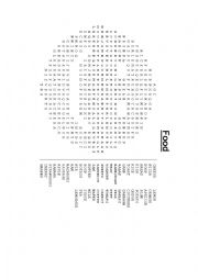 English Worksheet: Food Crossword