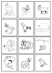English Worksheet: ANIMALS - FLASHCARDS & MEMORY GAME - PART 3/6