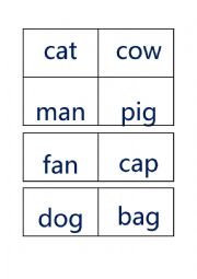 English Worksheet: Matching cards: words and pictures