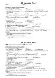English Worksheet: Mini test
