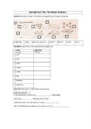 English Worksheet: Weather- Beginner/Elementary