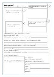 English Worksheet: Back to school cartoons: happy moms