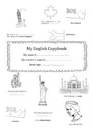 English Worksheet: First page english copybook