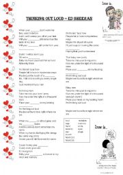 English Worksheet: Thinking out loud - ED Sheeran