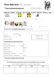 English Worksheet: three little birds