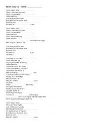 English Worksheet: Maria Carey christmas song