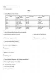 English Worksheet: Simple present test