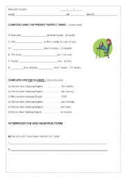 English Worksheet: PRESENT PERFECT- FOR/SINCE