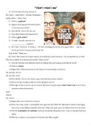 English Worksheet: Thats What I Am - Movie Worksheet
