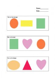 English Worksheet: Shapes