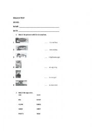 English Worksheet: Descriptive adjectives