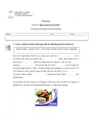 World cup worksheet