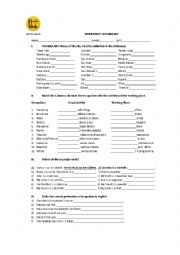 English Worksheet: Vocabulary Worksheet: Places