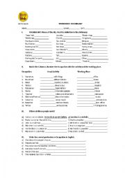 Vocabulary Worksheet: Places