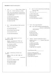English Worksheet: Multiple Choice Test
