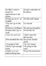 English Worksheet: conjunctions so/because