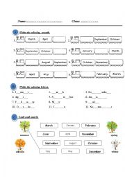 English Worksheet: Months and season