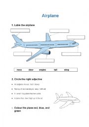 English Worksheet: Airplane