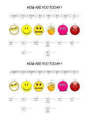 English Worksheet: How are you today ? Moods