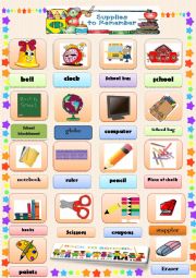 English Worksheet: School supplies