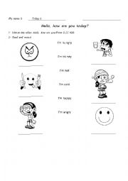 English Worksheet: How are you today