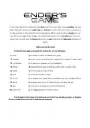 Enders Game Movie Worksheet
