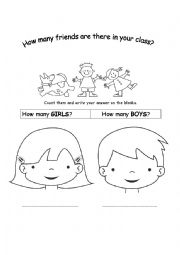 English Worksheet: How many friends are there in your class?