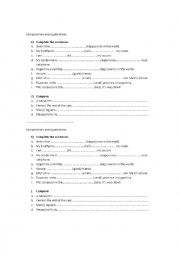 English Worksheet: comparatives and superlatives