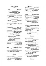 English Worksheet: Just a Dream - Song Activity