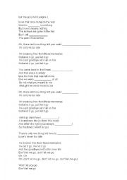 English Worksheet: Song Let me go Avril Lavigne