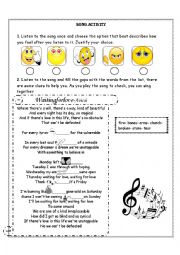 English Worksheet: Song Activity